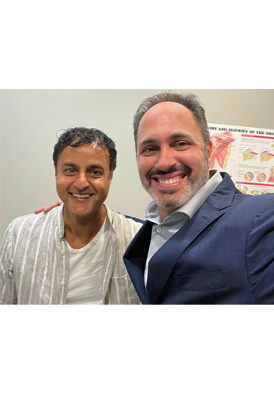 TESTIMONIALS: Dr. Tehrany with Rakesh Thakkar (photo)