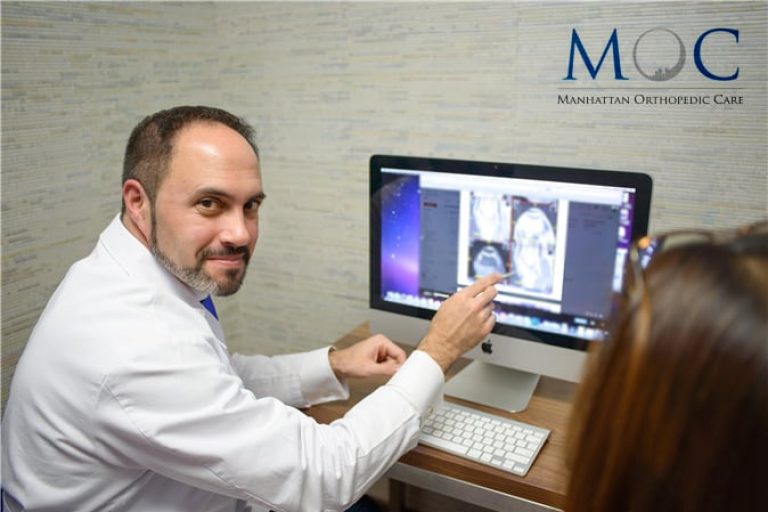 Dr. Armin Tehrany during an MRI Review