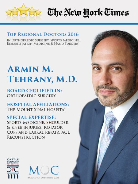 New York Times: Castle Connolly Recognizes Dr. Armin Tehrany as a Top Doctor for 2016