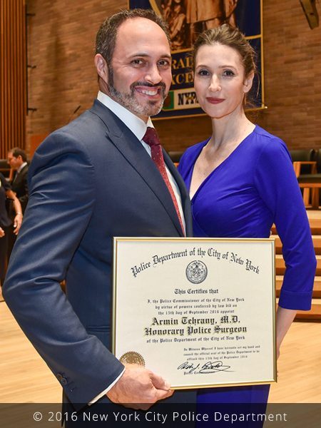 Dr. Armin Tehrany sworn in as Honorary Police Surgeon for the New York City Police